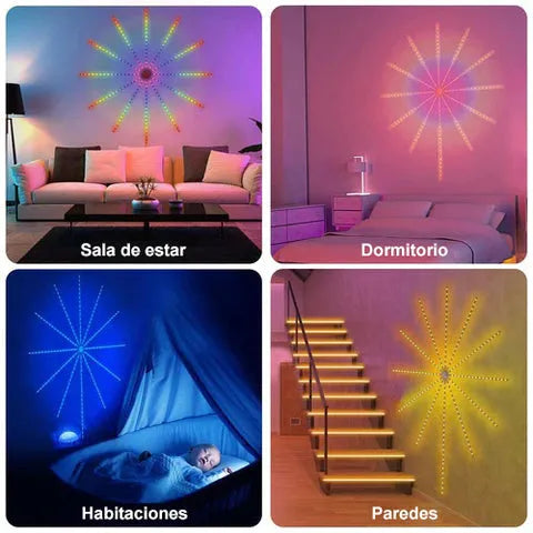 Luces Inteligentes con Sensor de Sonido - Efecto Fuegos Artificiales✔